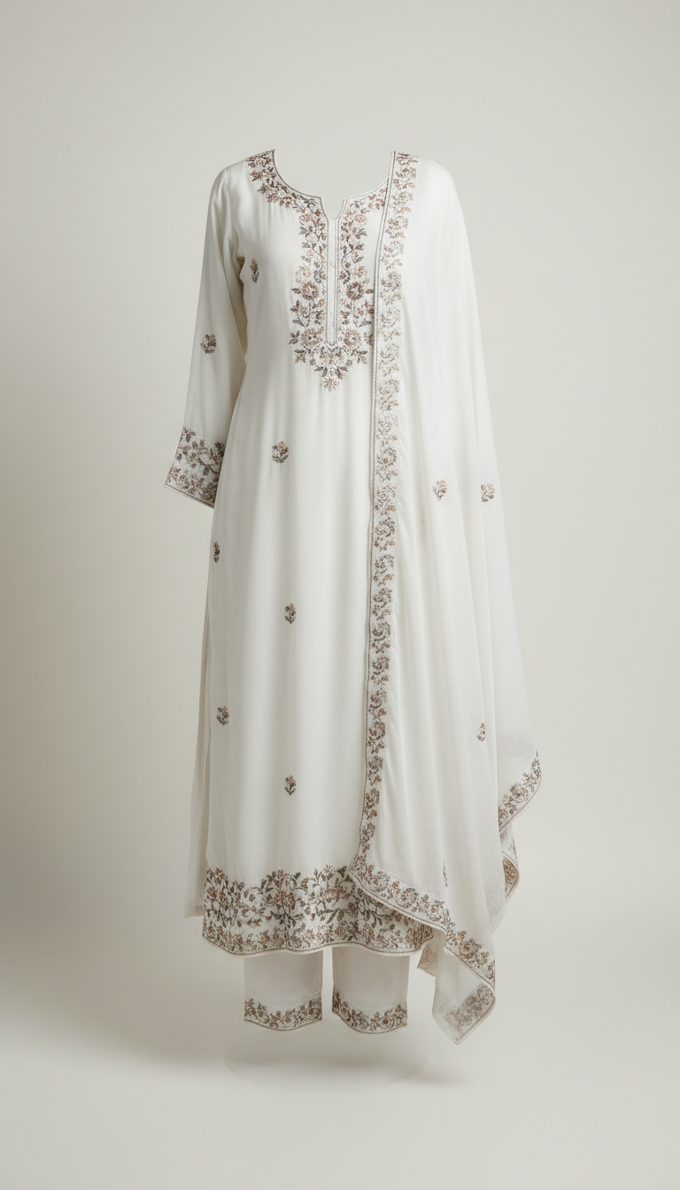 Chinon Saree with Contemporary Motifs