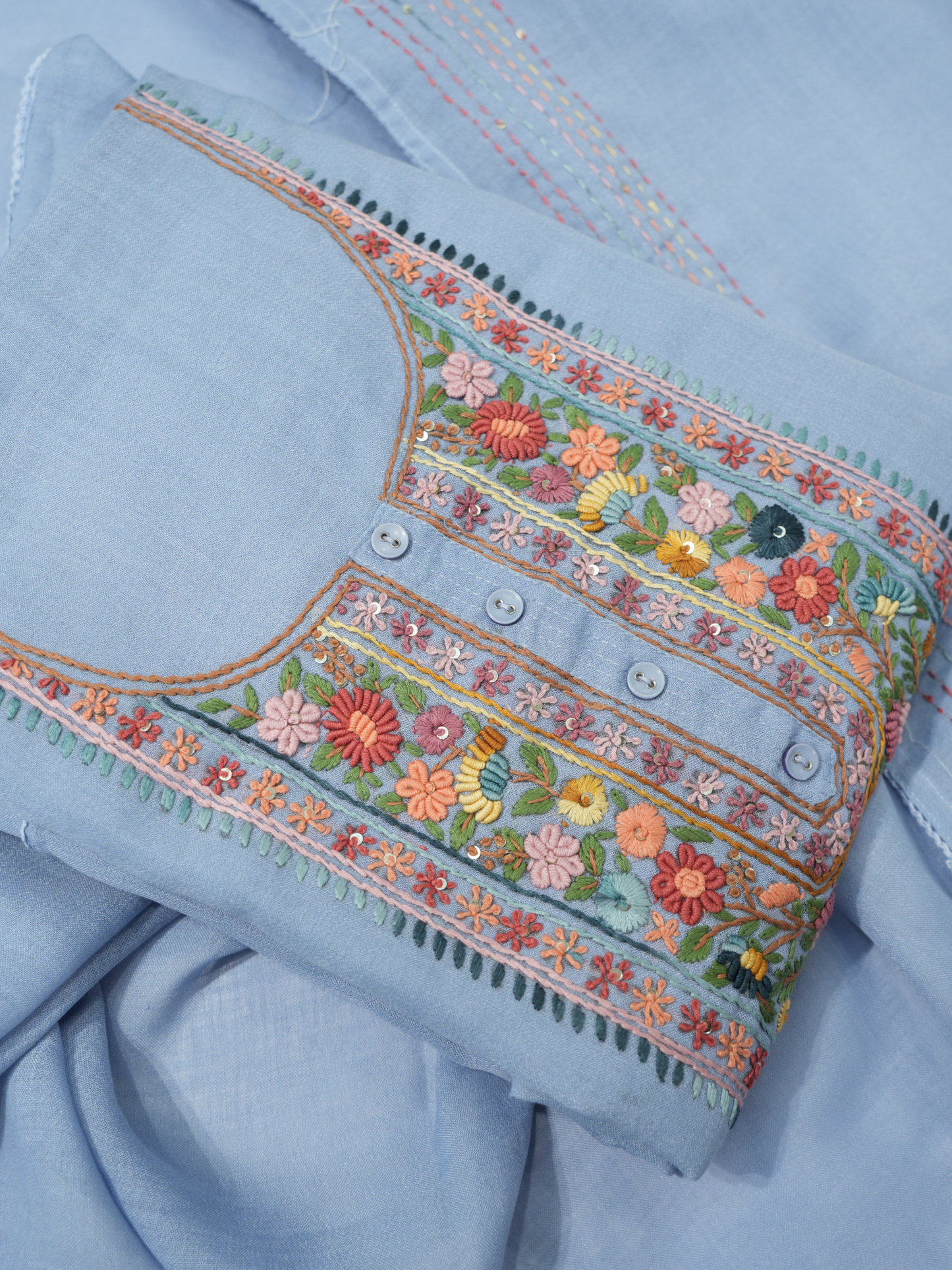 Cotton Kantha Work Suit