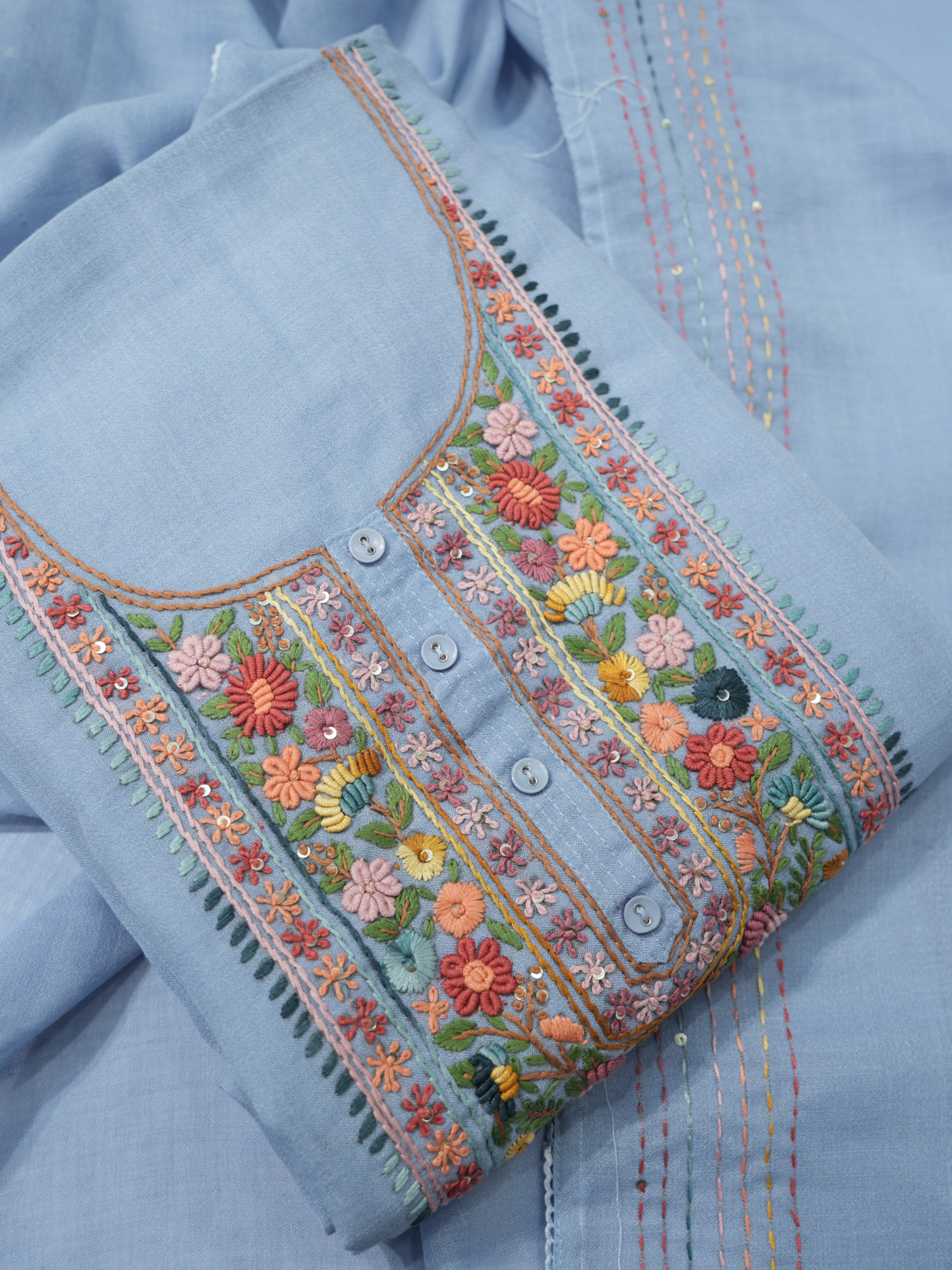 Cotton Kantha Work Suit