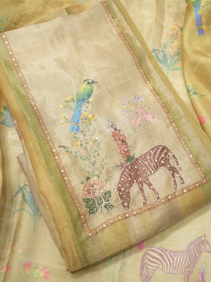 Chanderi Dabka Work Suit