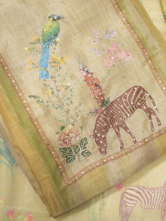 Chanderi Dabka Work Suit