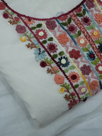 Chanderi Colourful Thread Work Suit