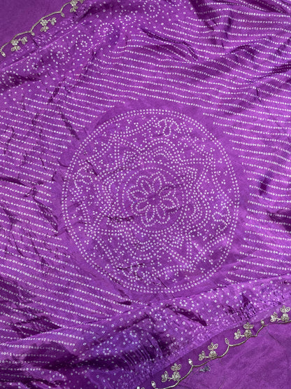 Purple Dupion Silk Unstitched Salwar Suit