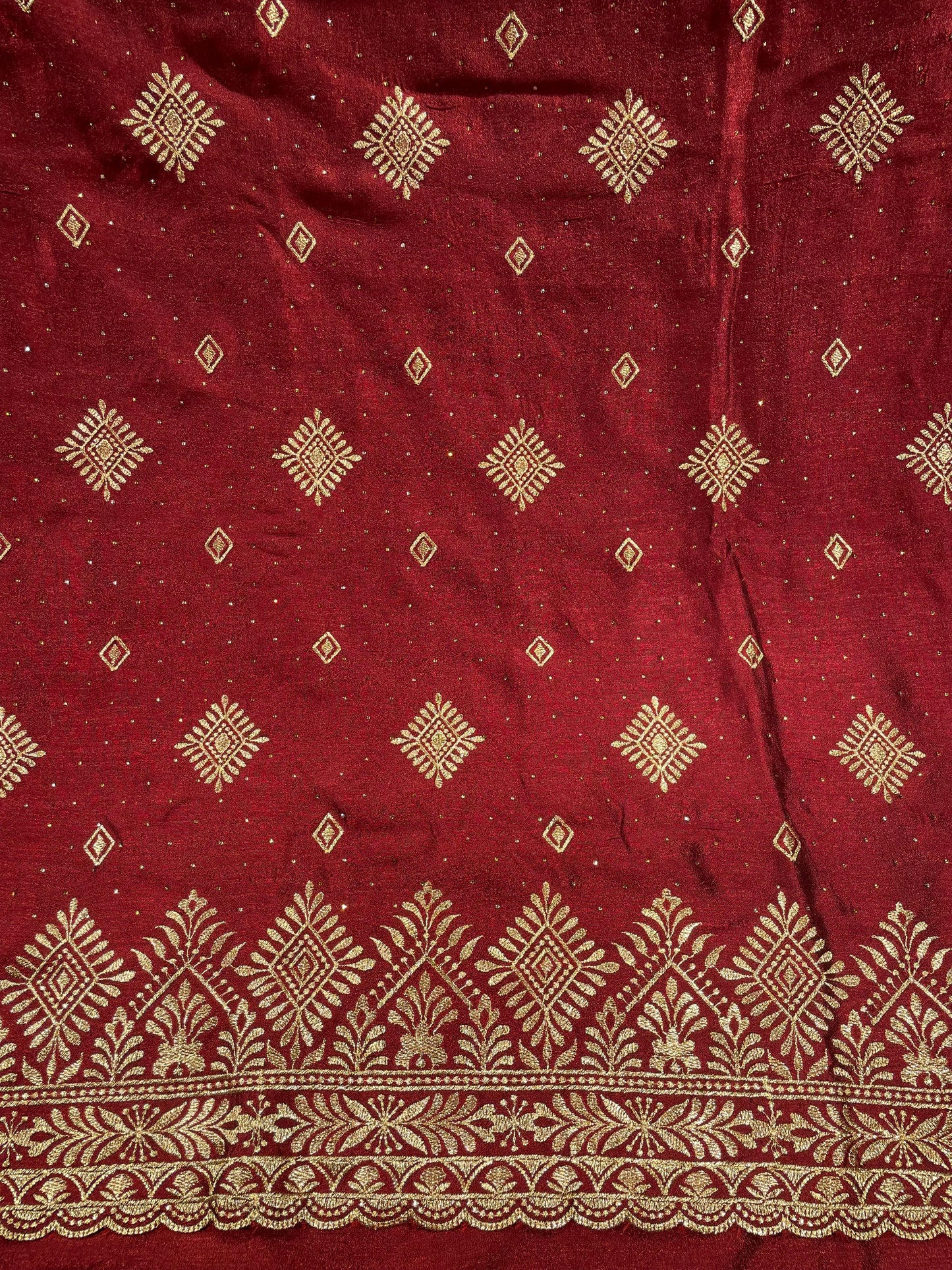 All Over Mehroon Vichtra Silk Unstitched Salwar Suit