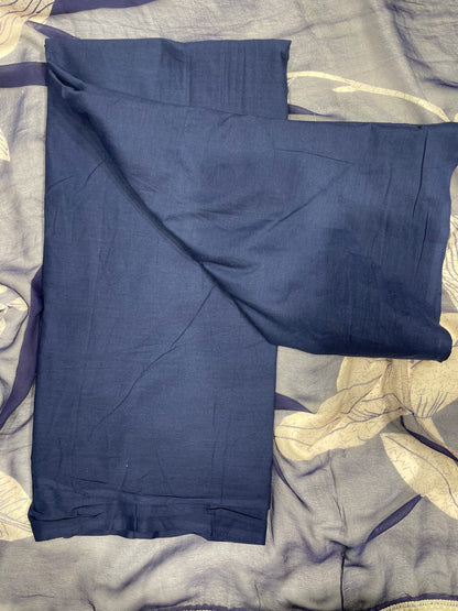 Navy blue(contrast) Unstitched Salwar Suit