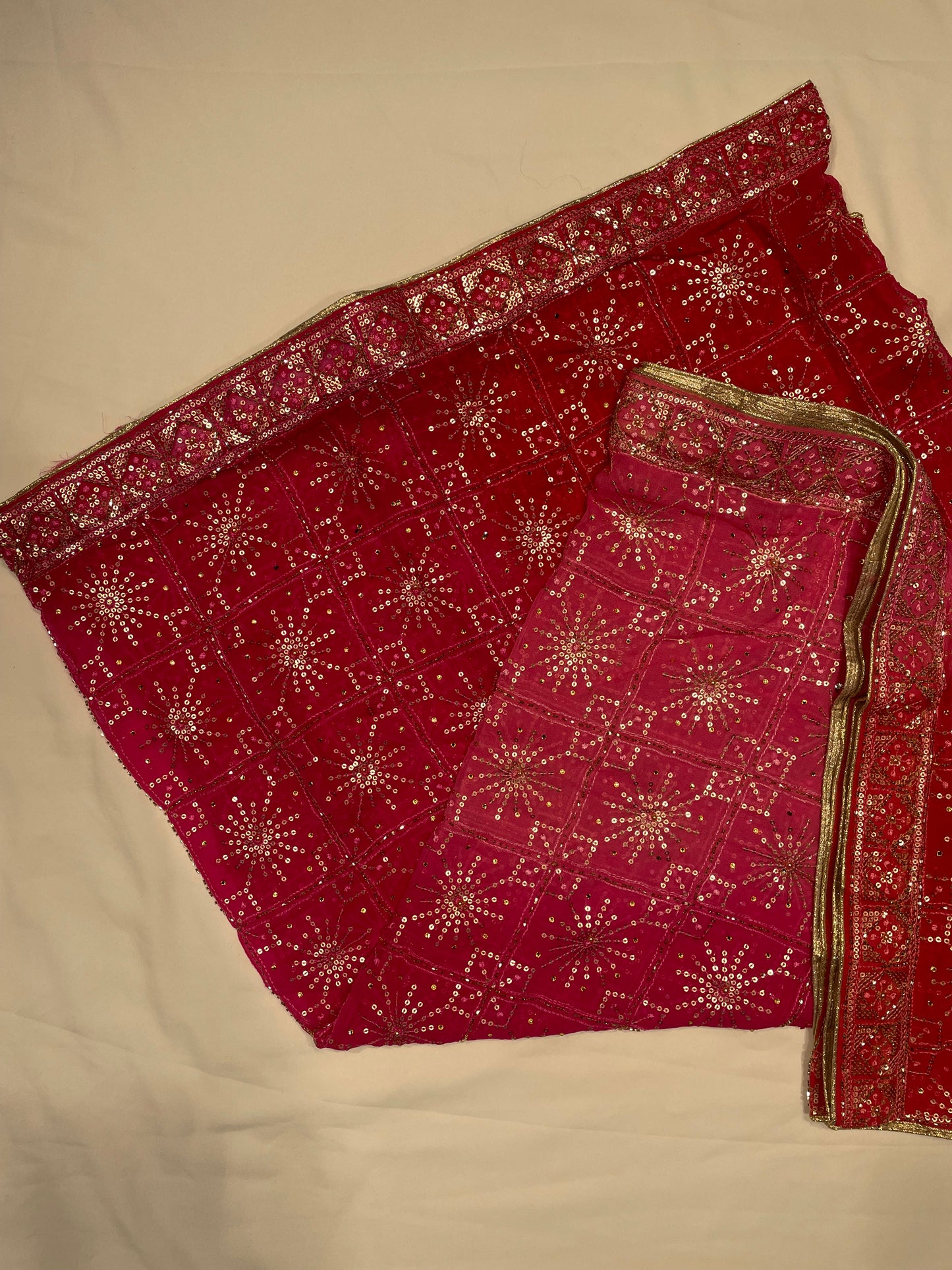 Hand Work Banarasi Rani Unstitched Salwar Suit