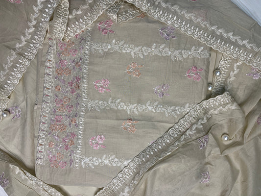 Cotton Fabric- Unstitched Suit & Thread work