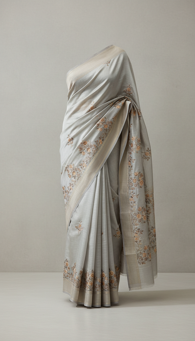 Chanderi Unstitched Suit with Zari Detailing